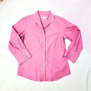 No Iron Coldwater Creek Pink Oxford Shirt